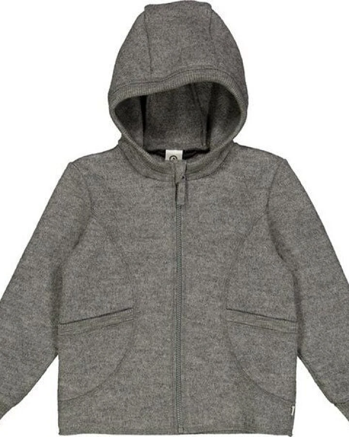 Fred's World by Green Cotton "Green Cotton" Jacke aus gewaschener Wolle grau