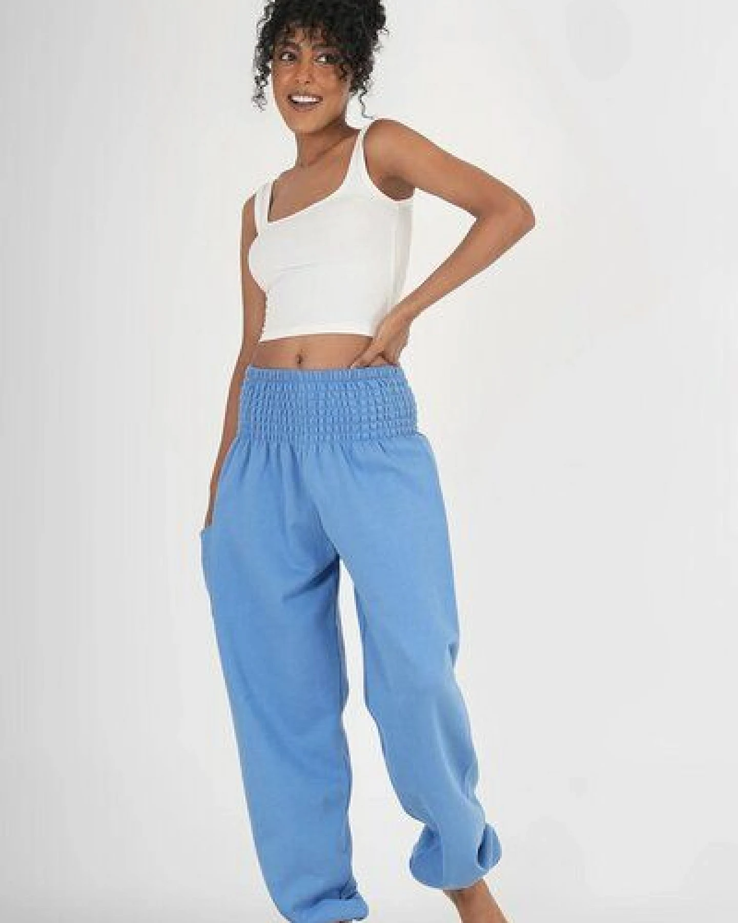 paigh Warme Loungewear Haremshose Vintageblau – Ansicht 2