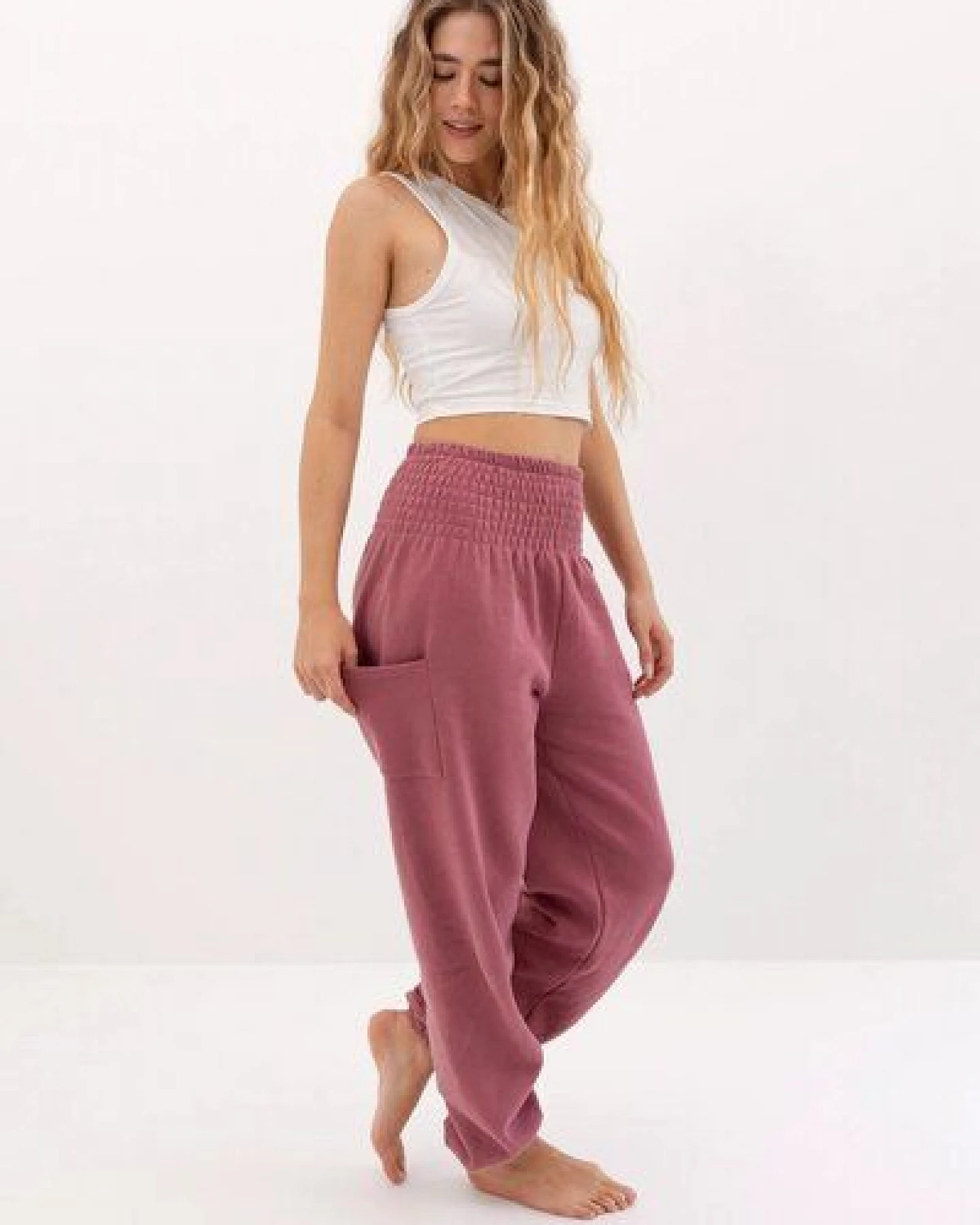 paigh Warme Loungewear Haremshose Himbeerrot – Ansicht 2