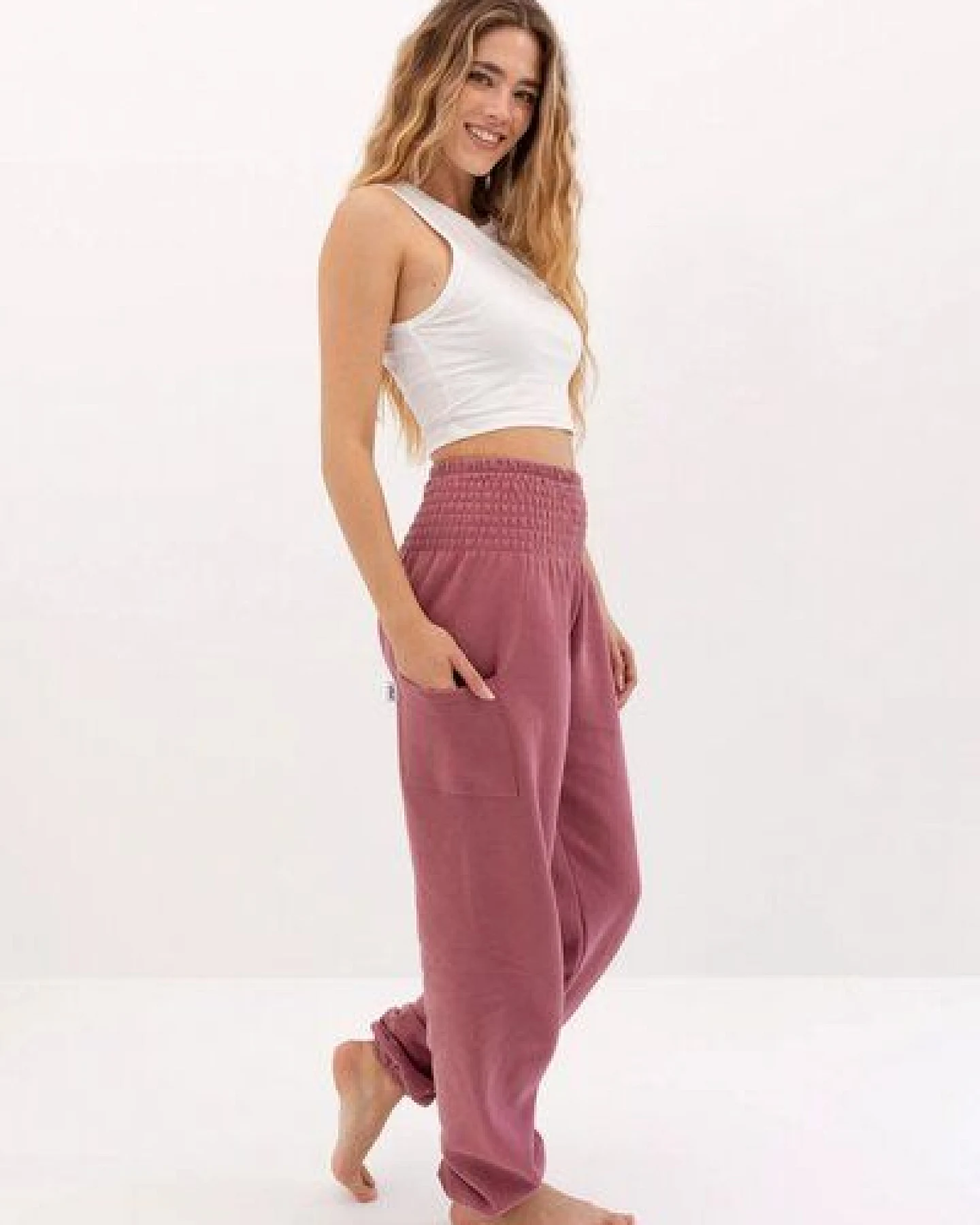 paigh Warme Loungewear Haremshose Himbeerrot – Ansicht 3