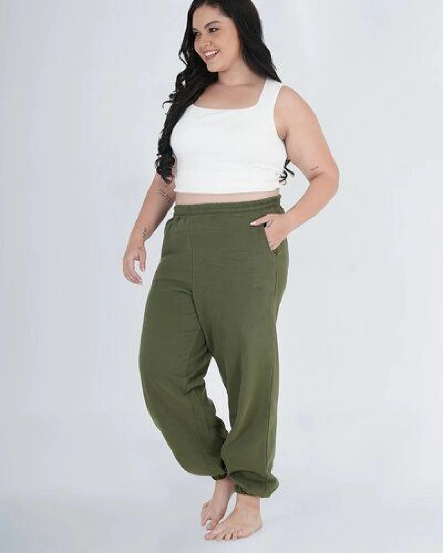 paigh Sweatpants Classic Olive Plus Size – Ansicht 2