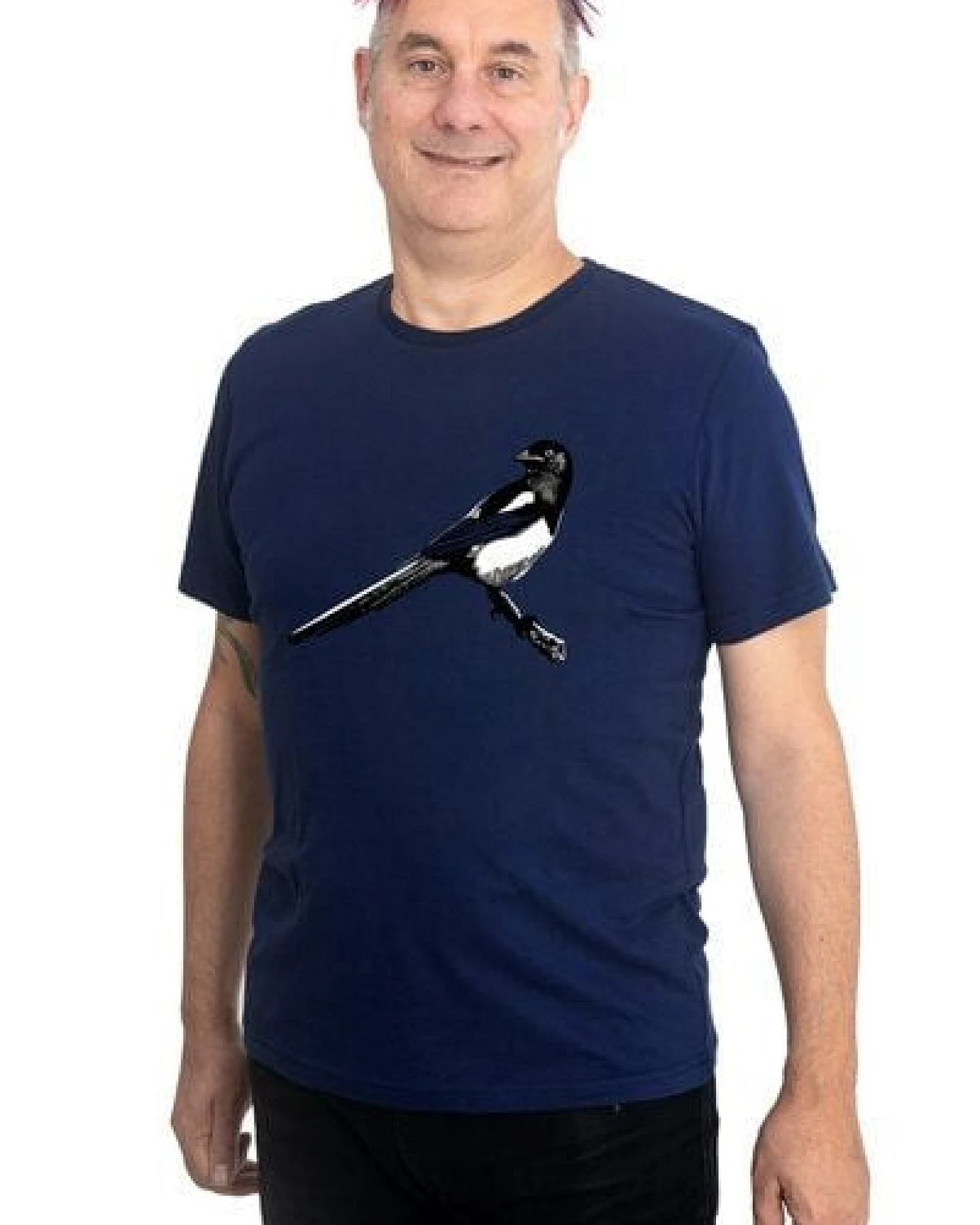 Hirschkind Fair-Trade-Männershirt "Elster" - Made in Kenia - medieval blue – Ansicht 2