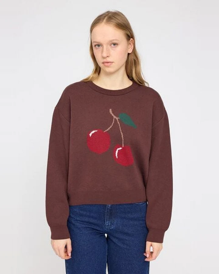 Mazine Baumwollstrickpullover Cherry