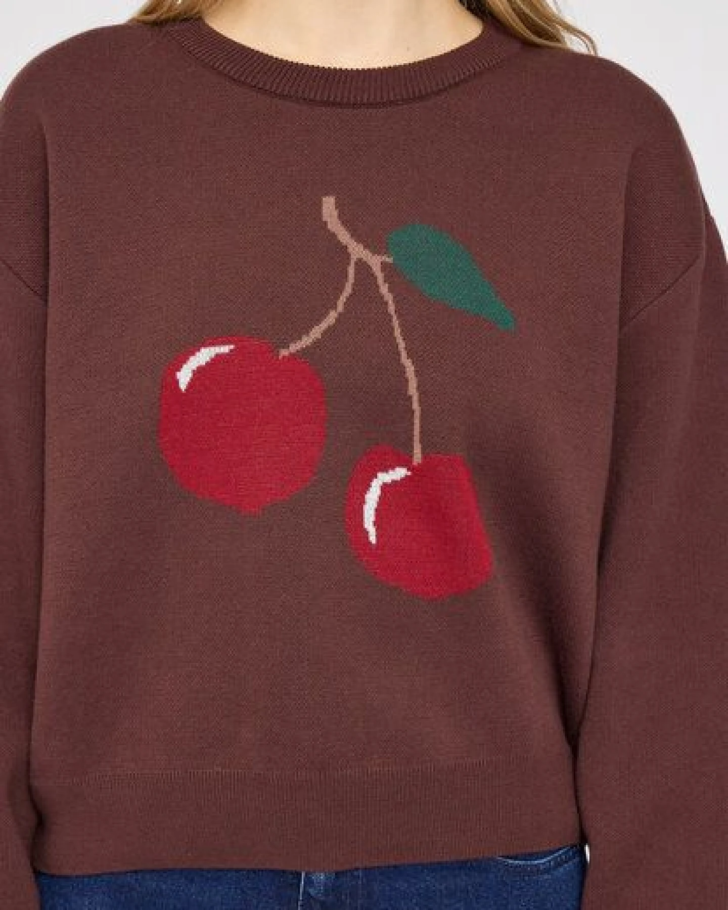 Mazine Baumwollstrickpullover Cherry – Ansicht 3