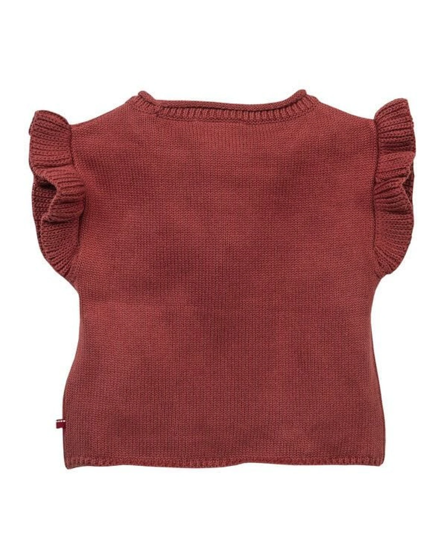 People Wear Organic Strick Pullunder, rot uni, Bio-Baumwolle – Ansicht 2