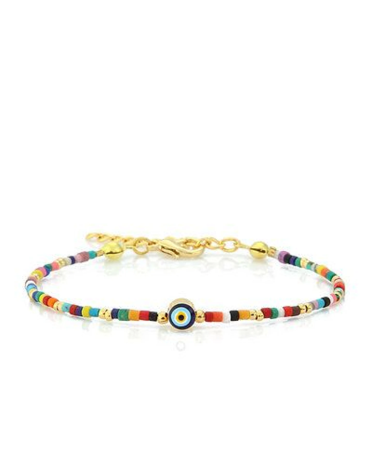 noca Handgefertigtes Messingarmband mit Beads und Nazar-Auge – Ansicht 2
