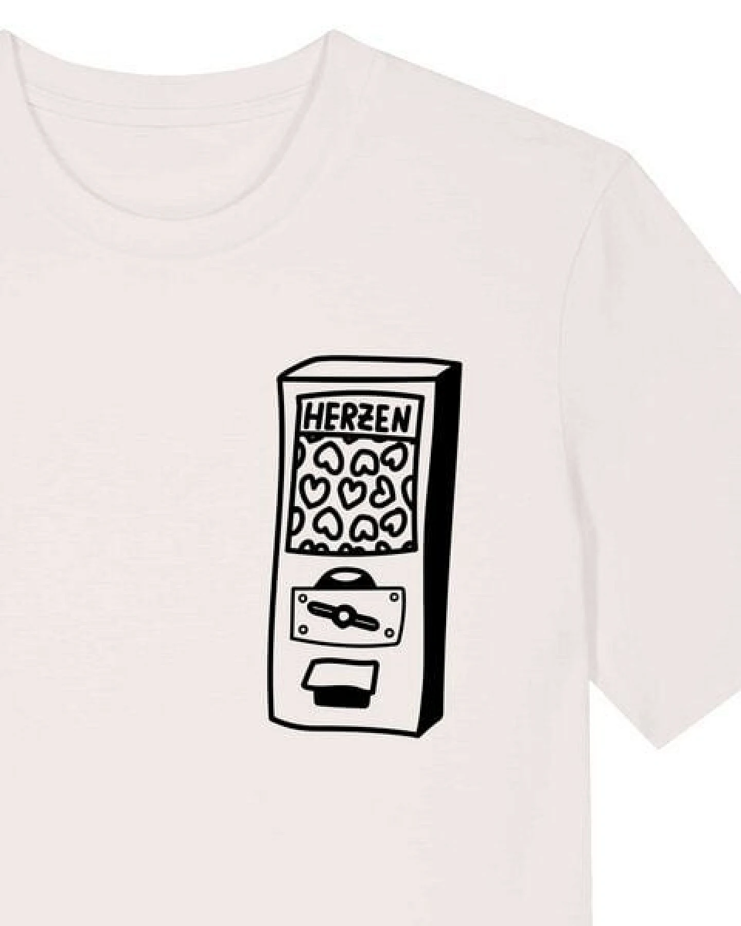 päfjes Der Herzen Automat - Kaugummiautomat - Fair Wear Unisex Bio T-Shirt – Ansicht 2