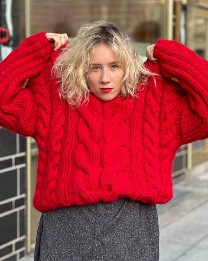 PANAPUFA 100% MERINO Strickjacke aus Merinowolle PODHALE