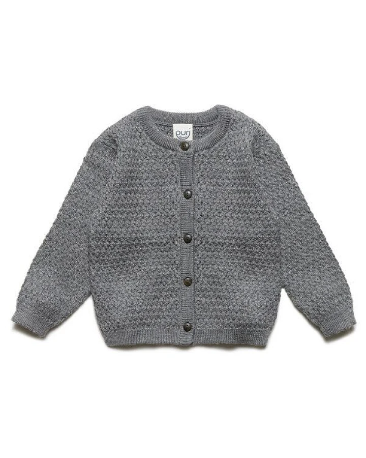 Puri Organic Baby Cardigan Struktur Merinowolle