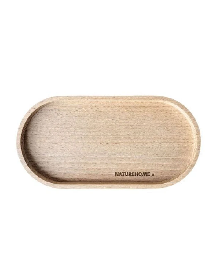 NATUREHOME Holztablett Buche massiv in div. Größen – Serviertablett Holz, oval, handgefertigt – Dekotablett für Küche, Bad & Wohnzimmer – Geölt, lebensmittelecht