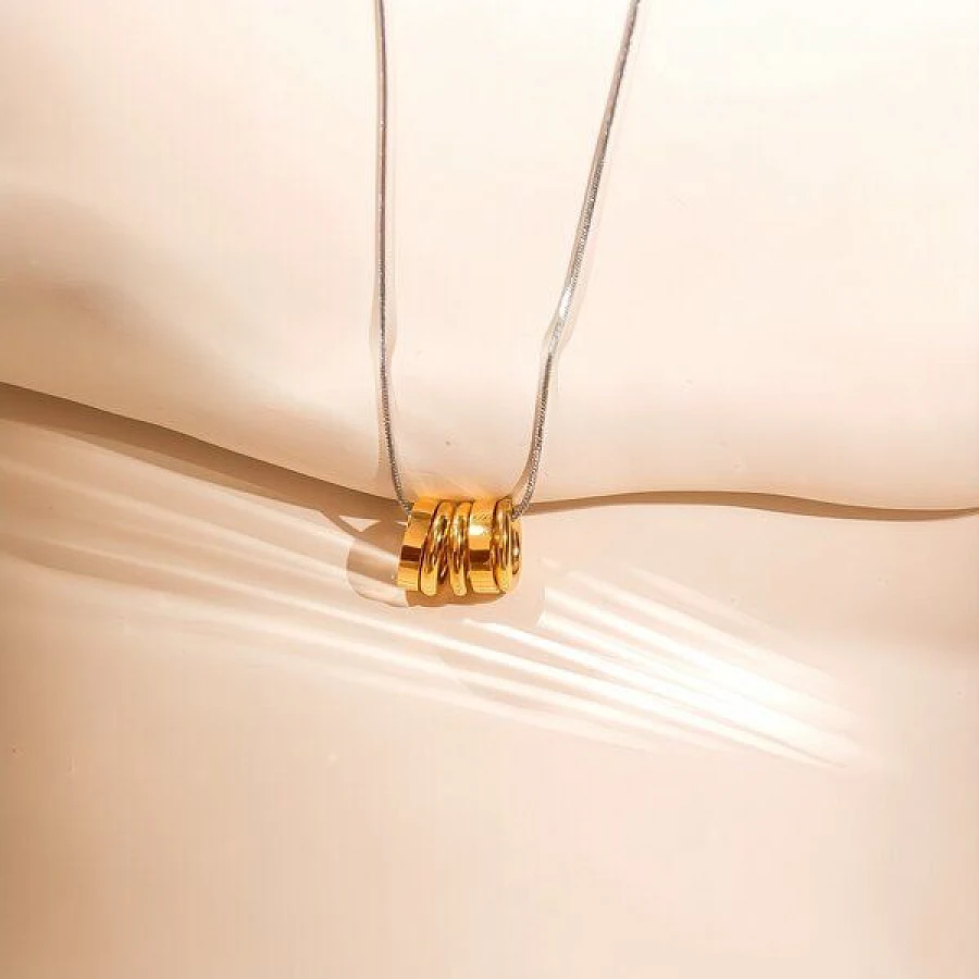 Silber Kette Mit Gold Ringen
