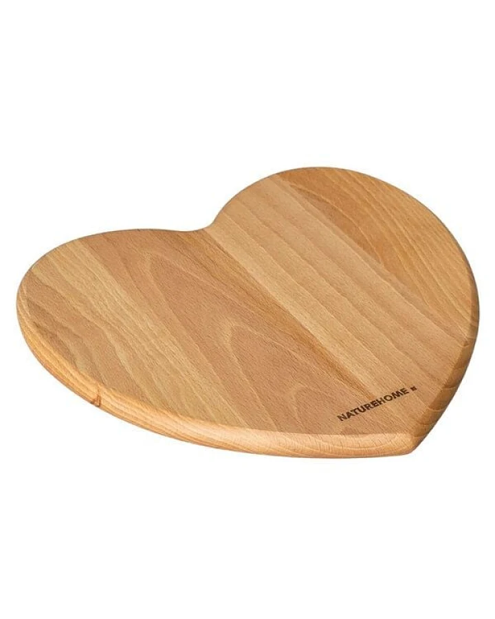 NATUREHOME Schneidebrett Herz Buche 22,5x24x1,5cm