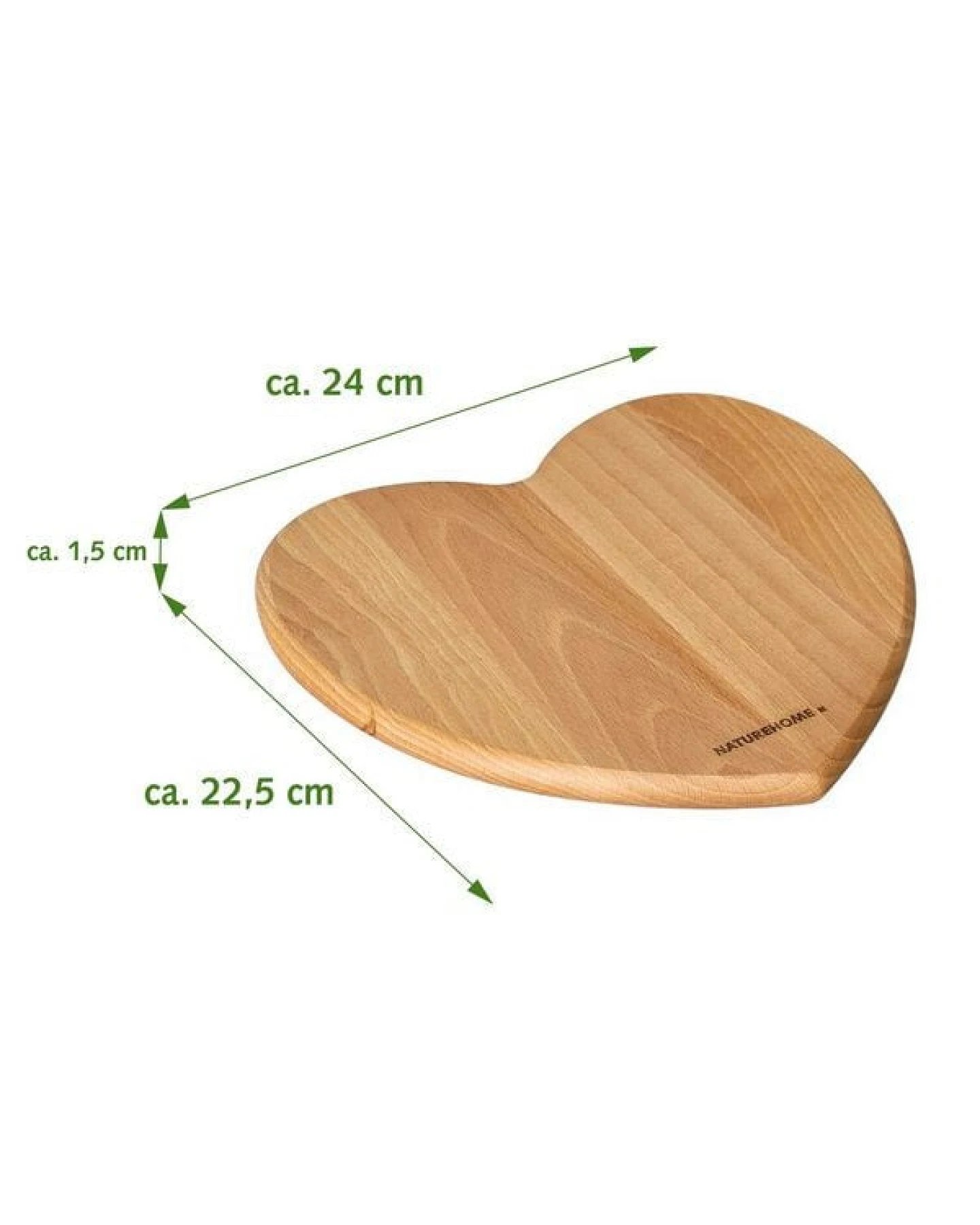 NATUREHOME Schneidebrett Herz Buche 22,5x24x1,5cm – Ansicht 3