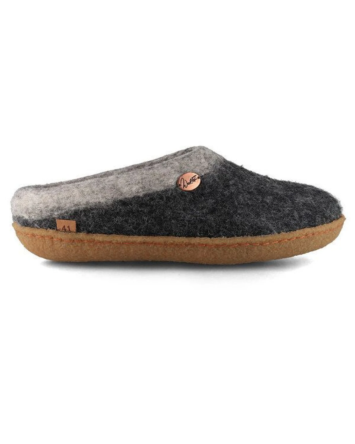 WoolFit Sherpa Barfuß-Hausschuhe unisex Filz-Pantoffeln mit Naturgummisohle, natürlich aus 100% Wolle – Ansicht 3