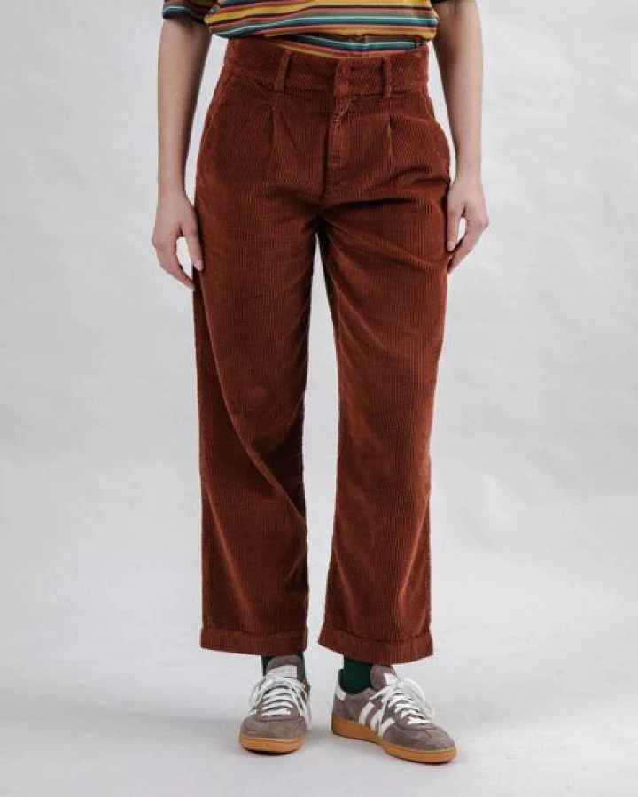 Brava Fabrics Corduroy Faltenhose Kupfer