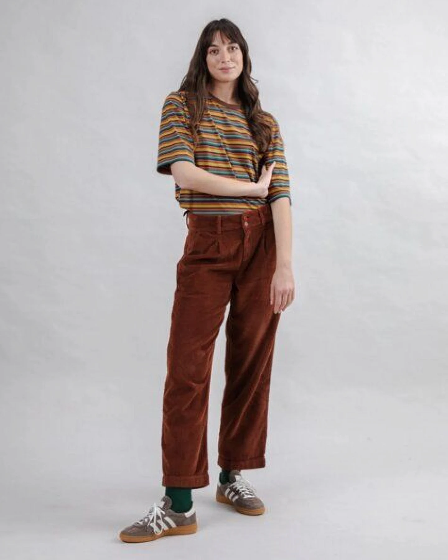 Brava Fabrics Corduroy Faltenhose Kupfer – Ansicht 3