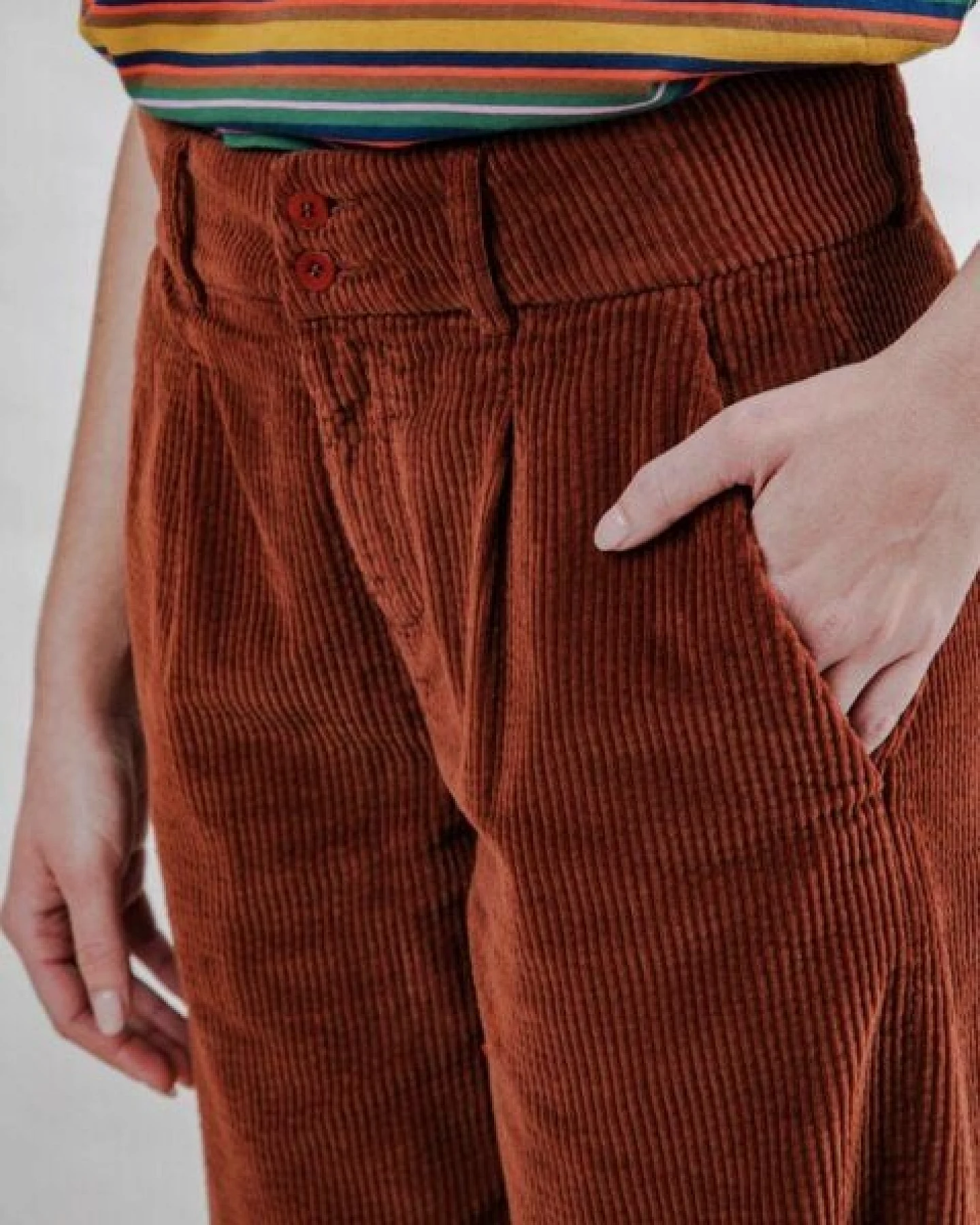 Brava Fabrics Corduroy Faltenhose Kupfer – Ansicht 4