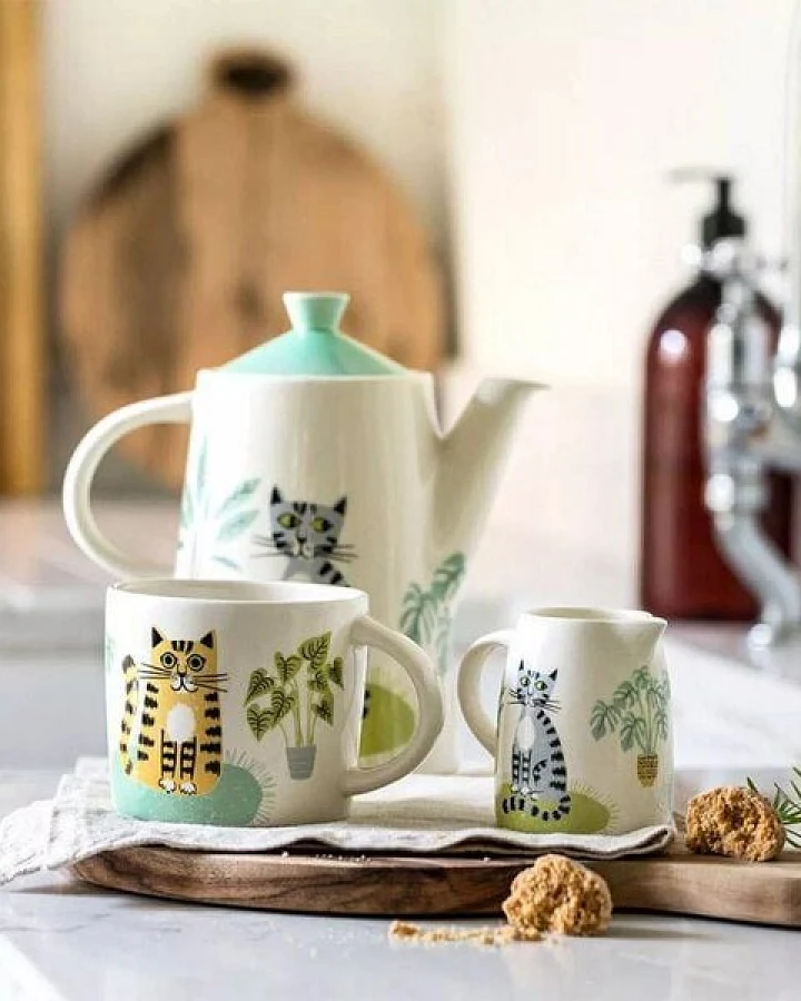 Hannah Turner Handgemachte Keramik Katzen Motiv SET- wunderschön