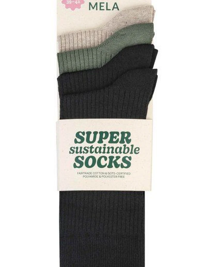 MELA 4-Paar Fairtrade Socken aus Biobaumwolle