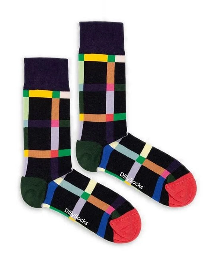 DillySocks Socken Multicolor Maze aus Biobaumwoll-Mix
