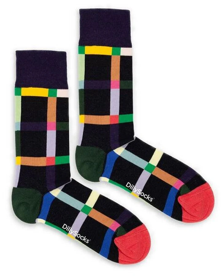 DillySocks Socken Multicolor Maze aus Biobaumwoll-Mix