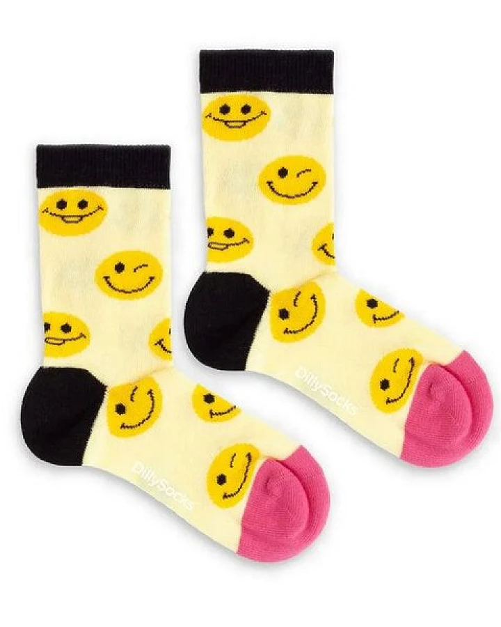 DillySocks Kindersocken Lil Sunny Smileys aus Biobaumwoll-Mix