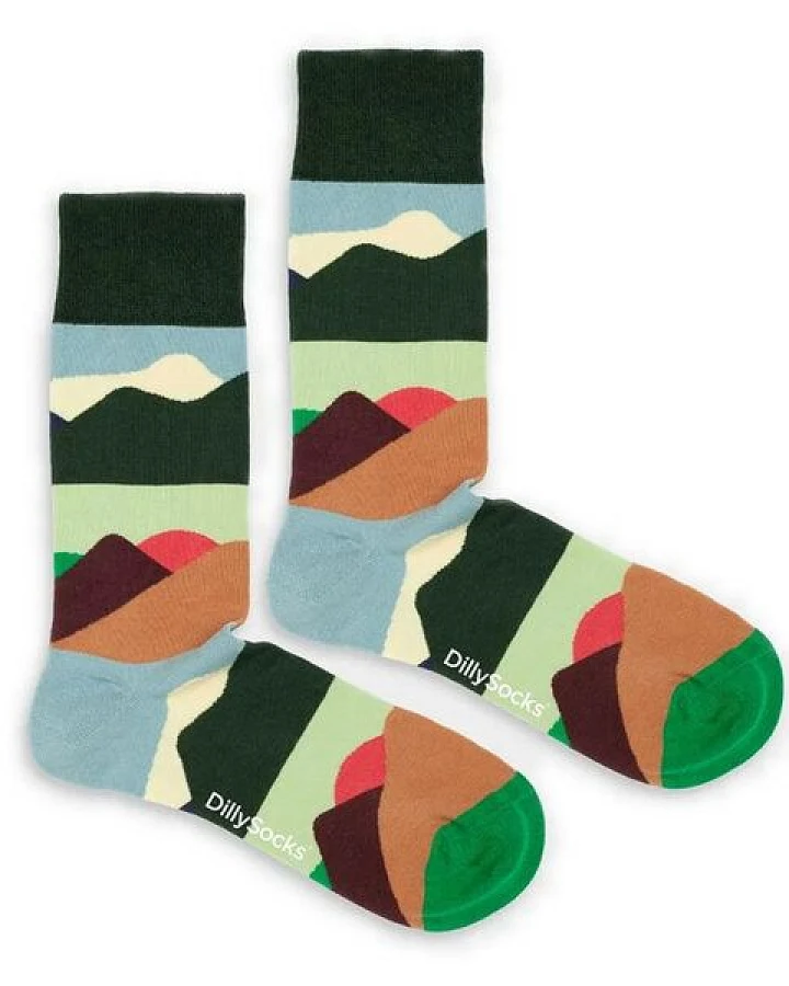 DillySocks Socken Mountain Peaks aus Biobaumwoll-Mix