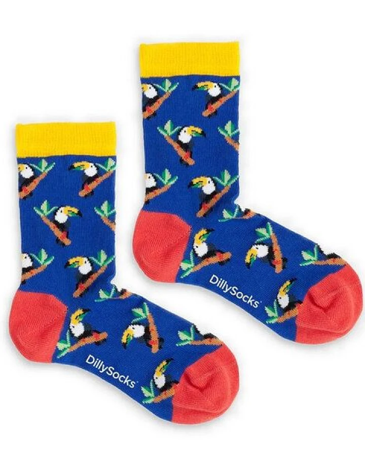 DillySocks Kindersocken Lil Tropical Toucan aus Biobaumwoll-Mix