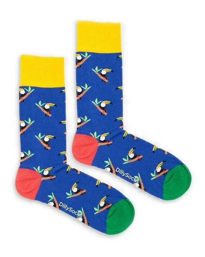 DillySocks Socken Tropical Toucan aus Biobaumwoll-Mix