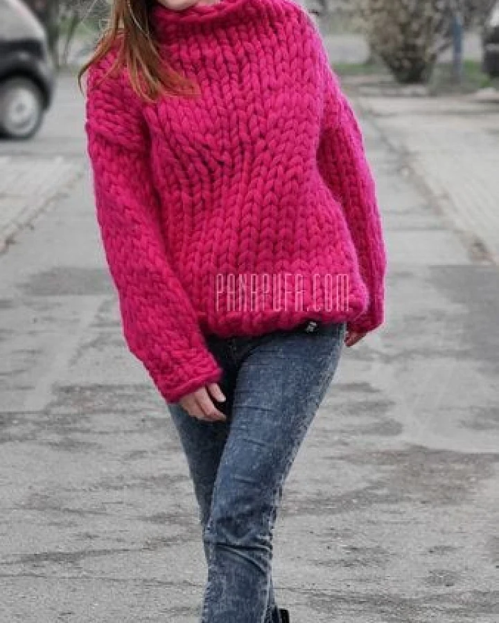 PANAPUFA 100% WOLLE chunky strickpullover