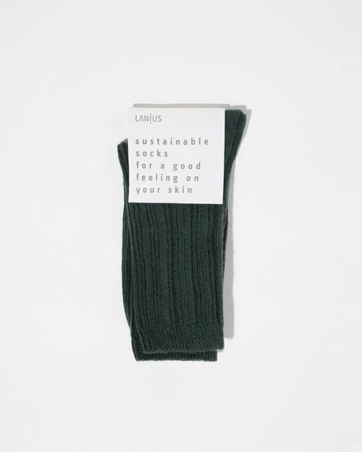 LANIUS Rippenstrick Socken aus Bio-Baumwolle und Bio-Schurwolle