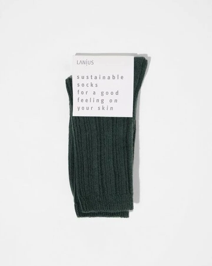 LANIUS Rippenstrick Socken aus Bio-Baumwolle und Bio-Schurwolle