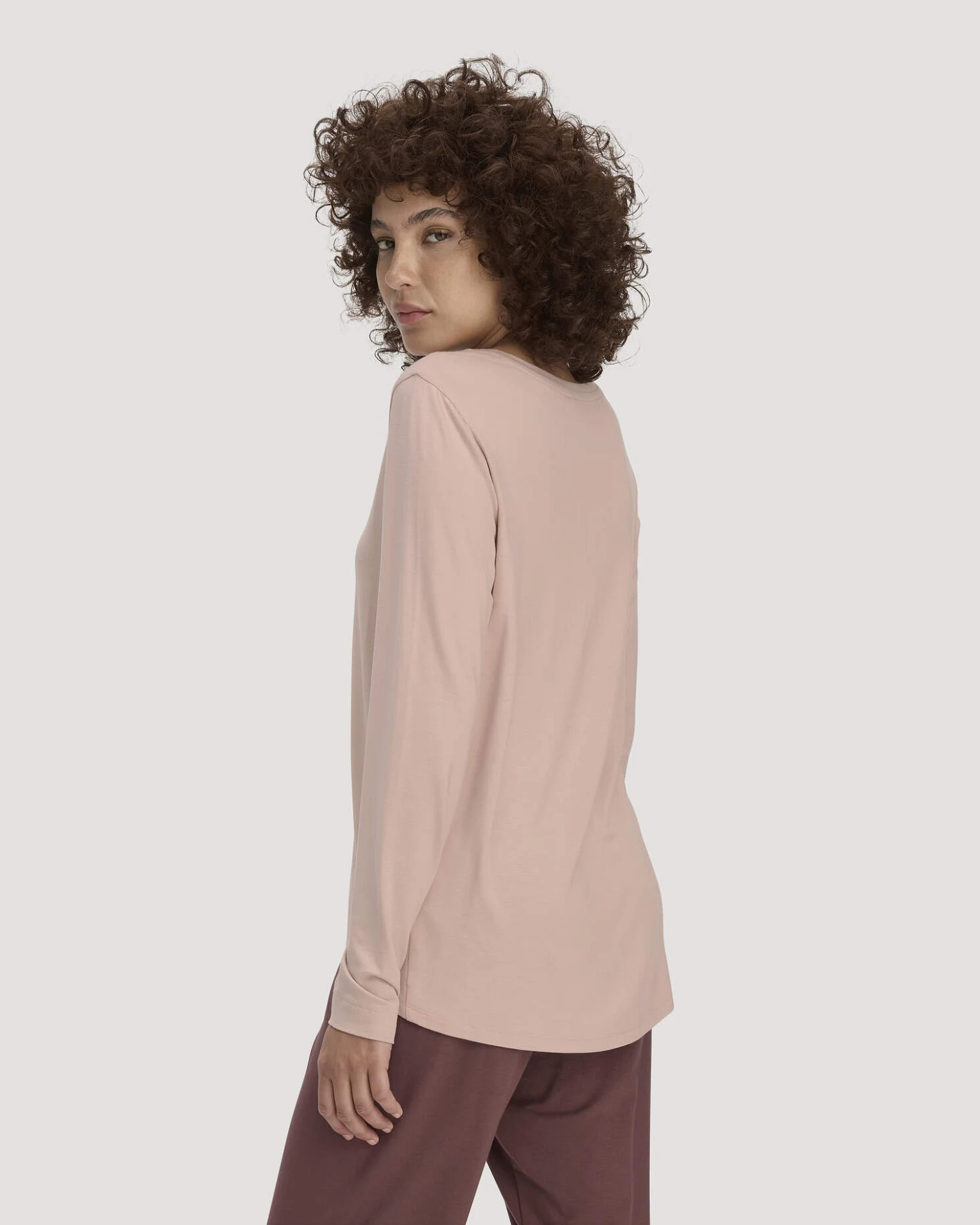 hessnatur Damen Schlaf Longsleeve PURE FLOW aus TENCEL™ Modal - rosa - Größe 36 – Ansicht 2