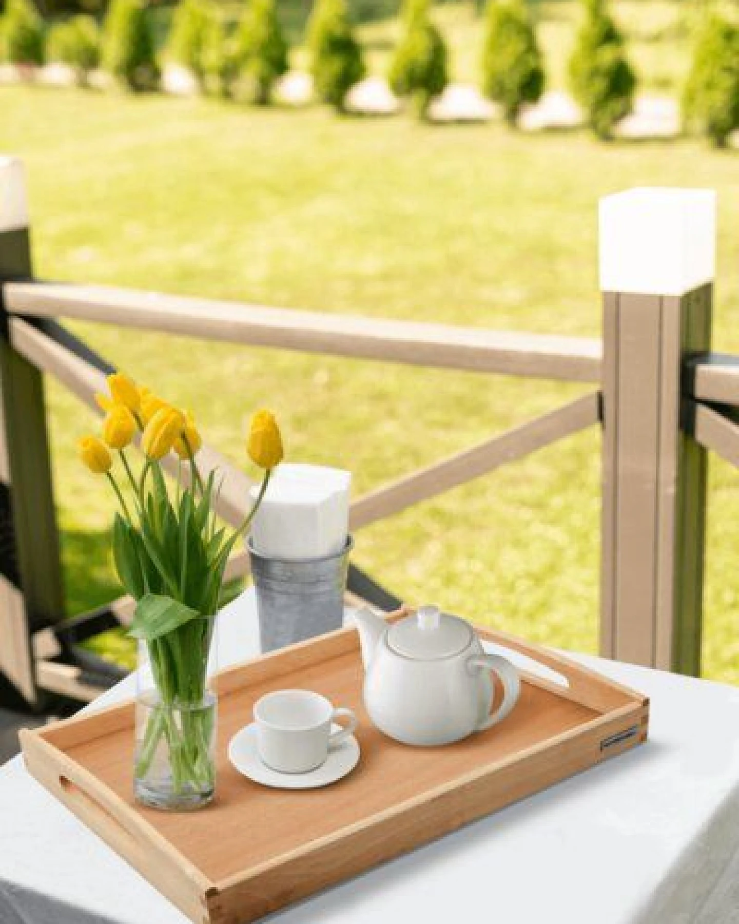 NATUREHOME NH-A Holztablett Buche 48 x 36 x 5 cm – Ansicht 2