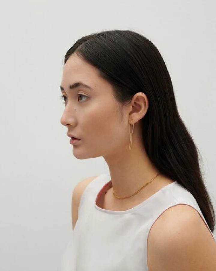 Jonathan Radetz Jewellery Stecker FINEFINE, Gold 585, 14 Karat, Länge 50 mm, Handmade in Germany