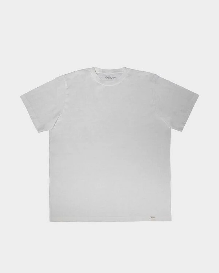 picea (by bleed) Classic Fit Quality Basic T-Shirt Weiß