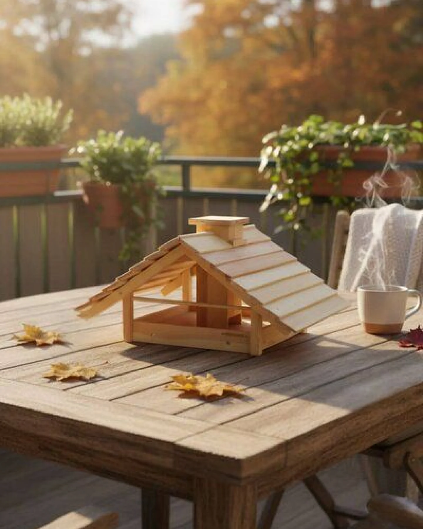 NATUREHOME Vogelhaus mit Satteldach und Futterschacht – Ansicht 2