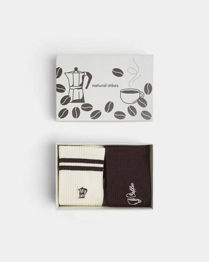 Natural Vibes 2-Pack Coffee Socken