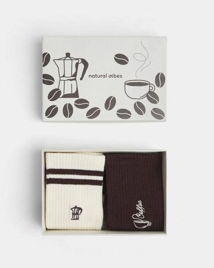 Natural Vibes 2-Pack Coffee Socken