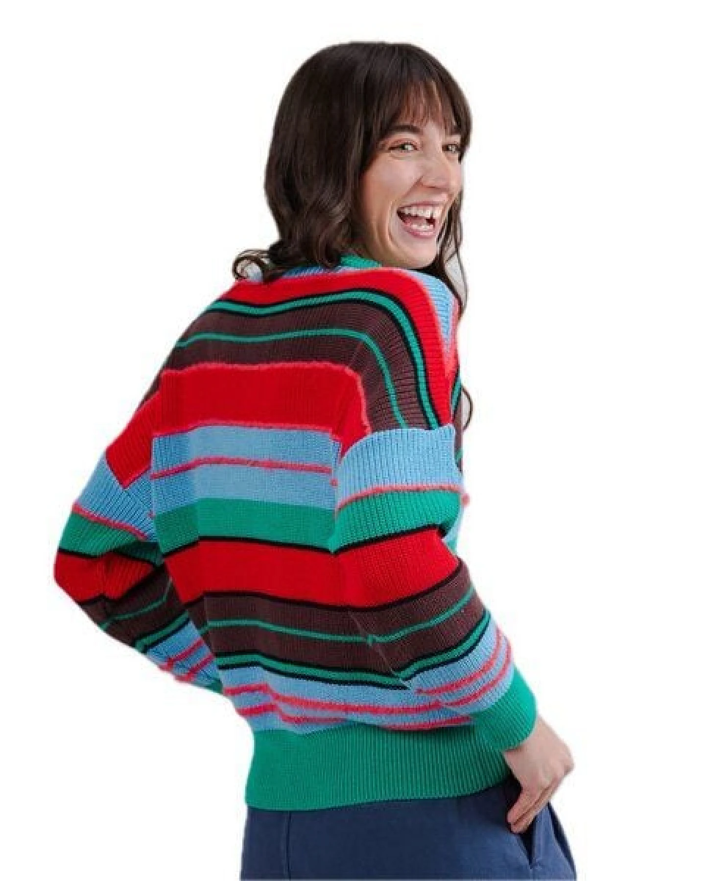 Brava Fabrics Strickpullover Batwing Multistriped – Ansicht 2