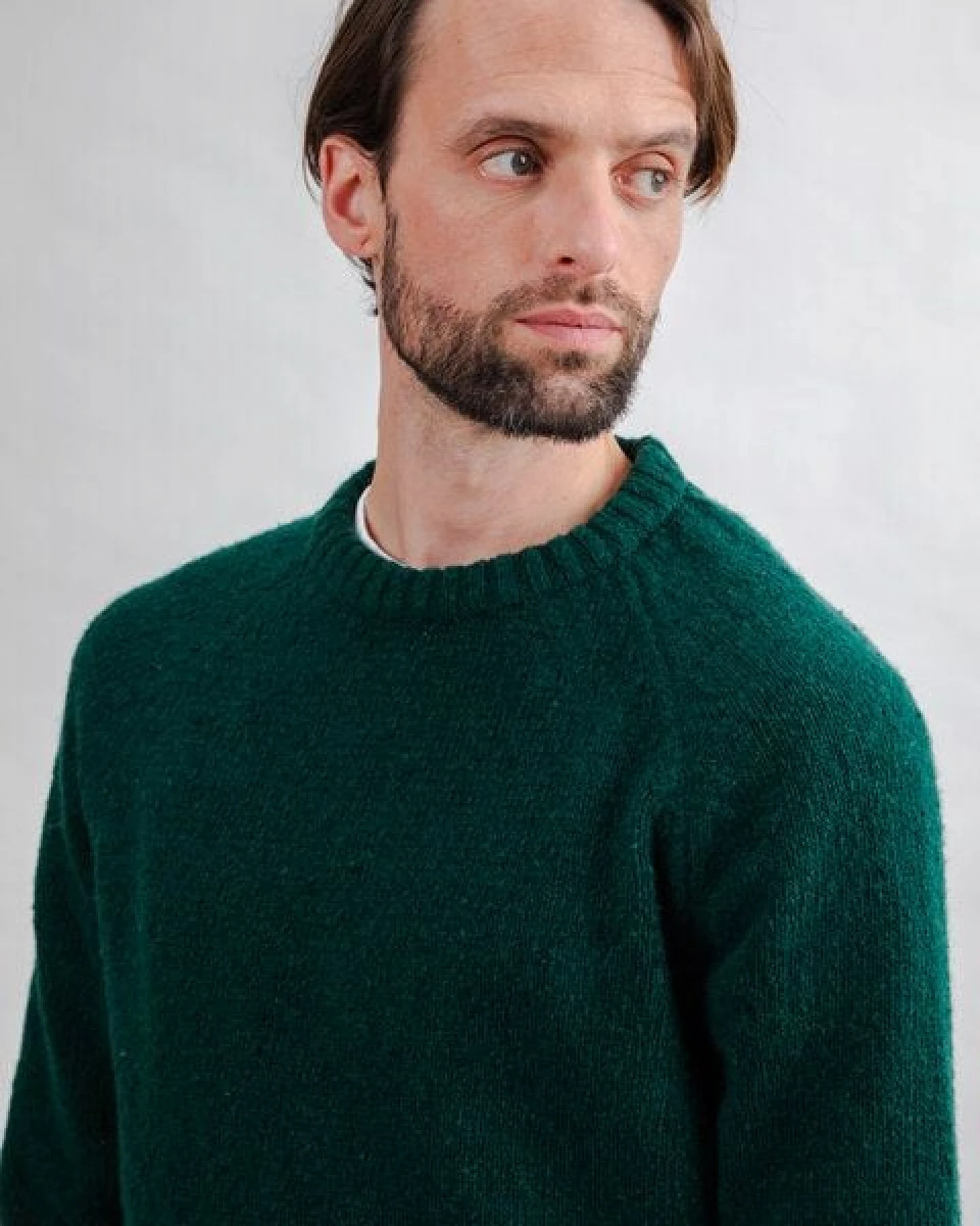 Brava Fabrics Strickpullover Raglan Wool Green – Ansicht 4
