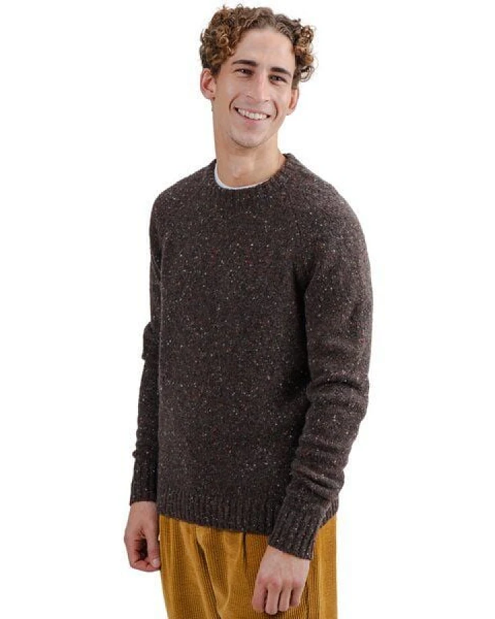 Brava Fabrics Strickpullover Raglan Wool Chocolate