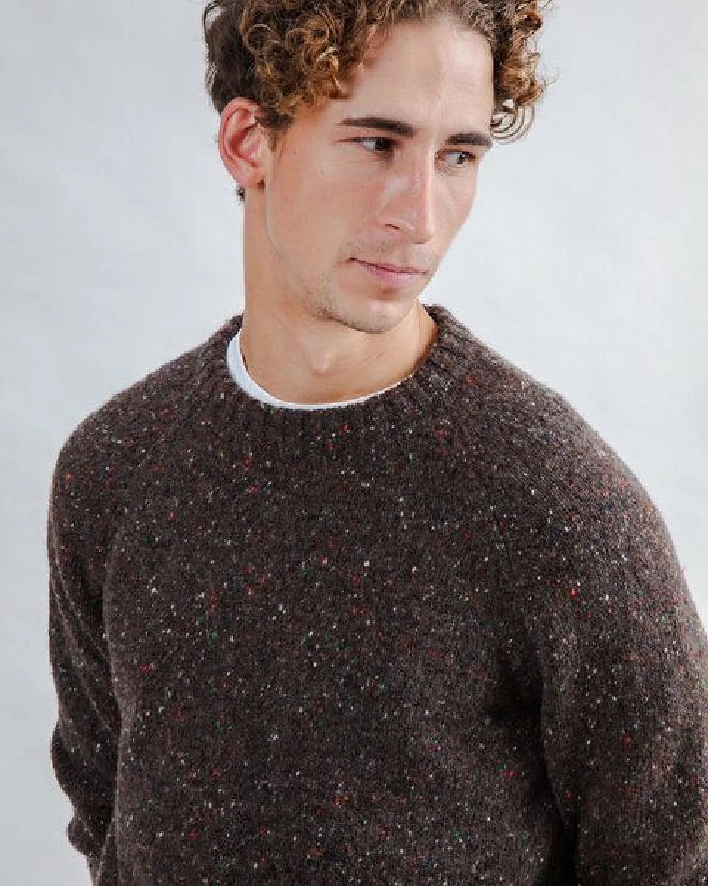 Brava Fabrics Strickpullover Raglan Wool Chocolate – Ansicht 4