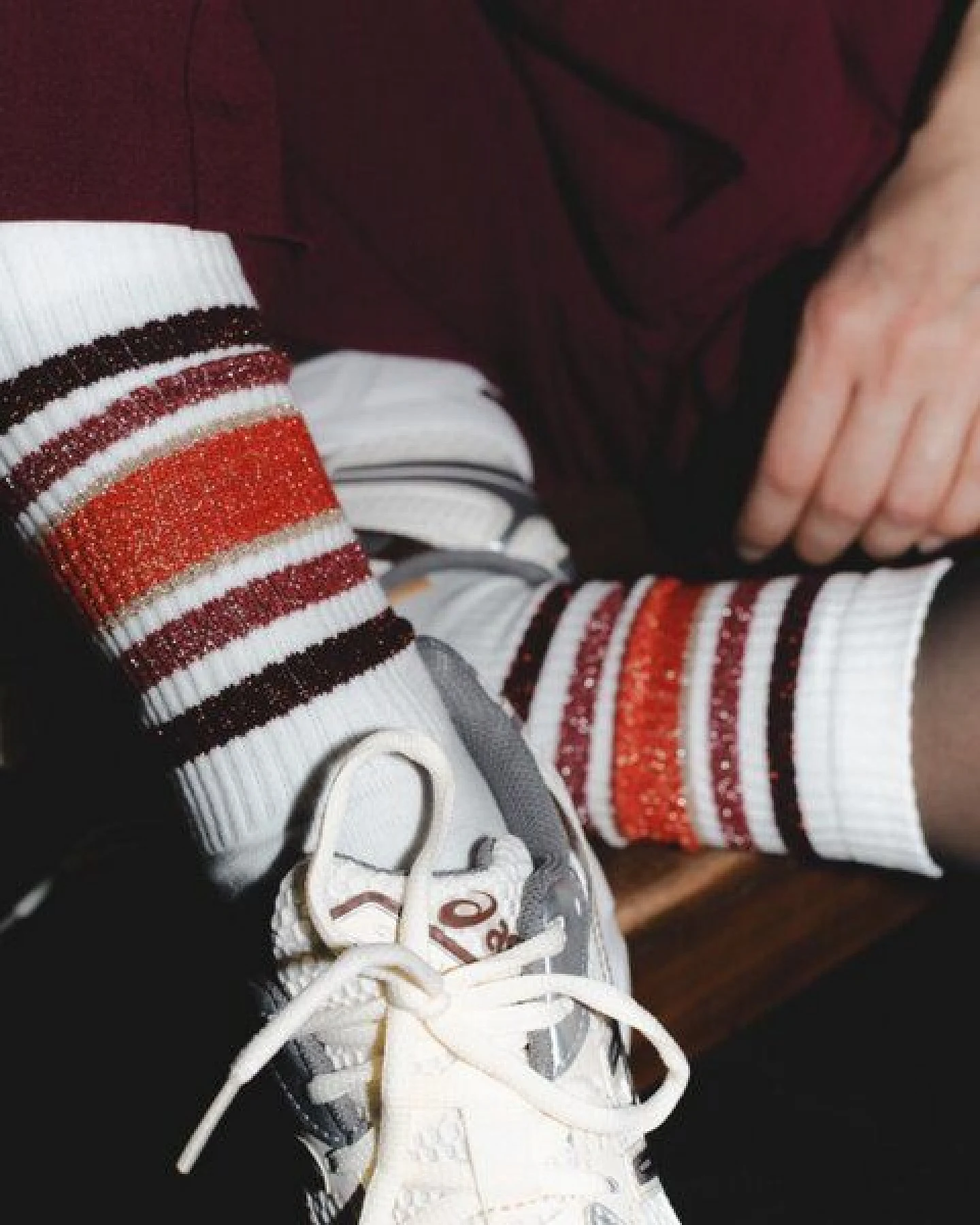 Socken "Ooley Sporty Glitter" aus Biobaumwolle made in Italy – Ansicht 2