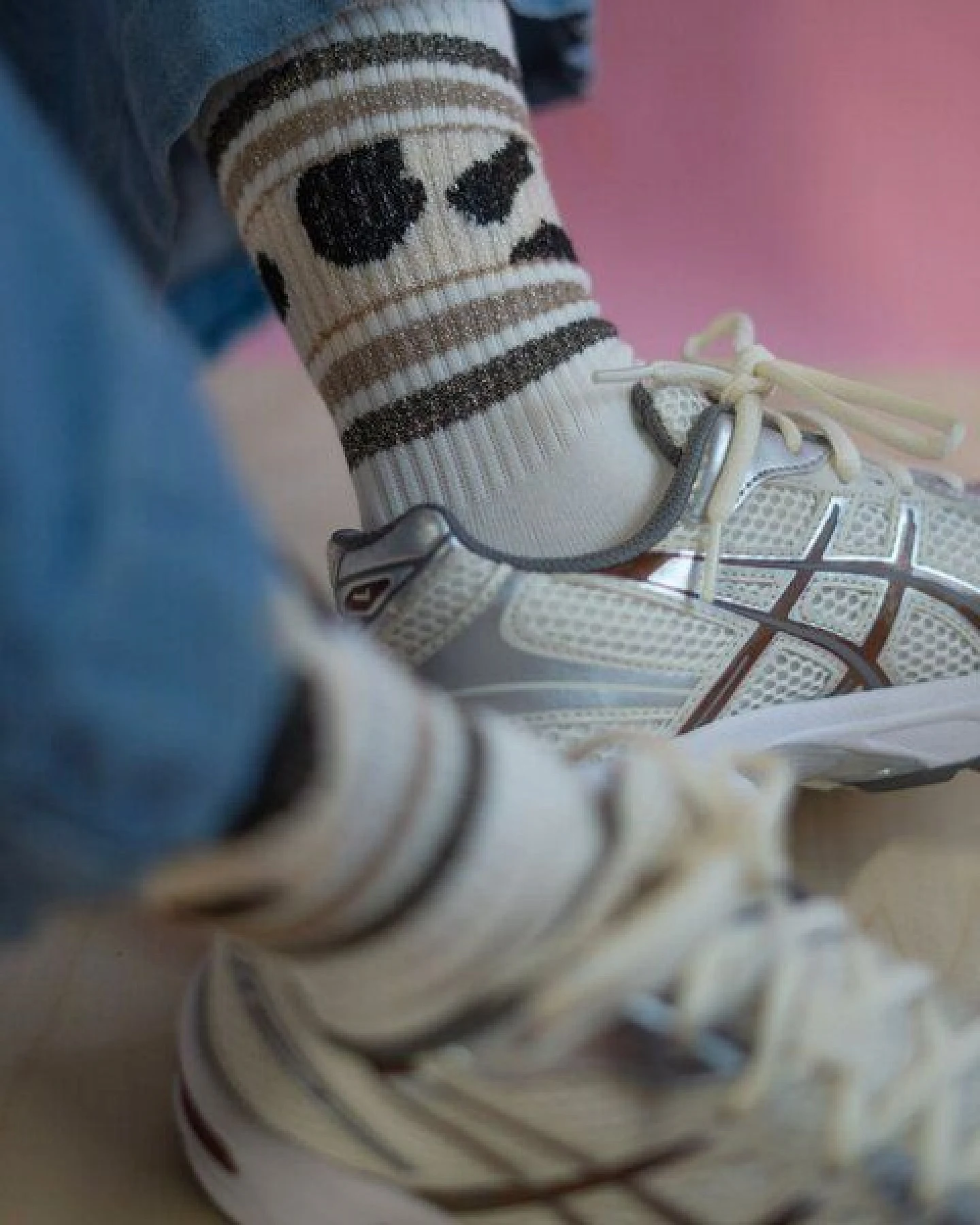 Socken "Ooley Sporty Glitter" aus Biobaumwolle made in Italy – Ansicht 2