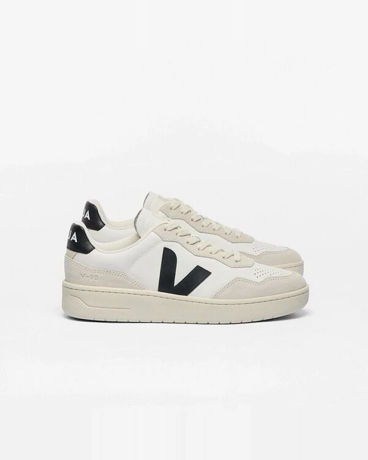 Veja V-90 Leather - White Black (Herren)