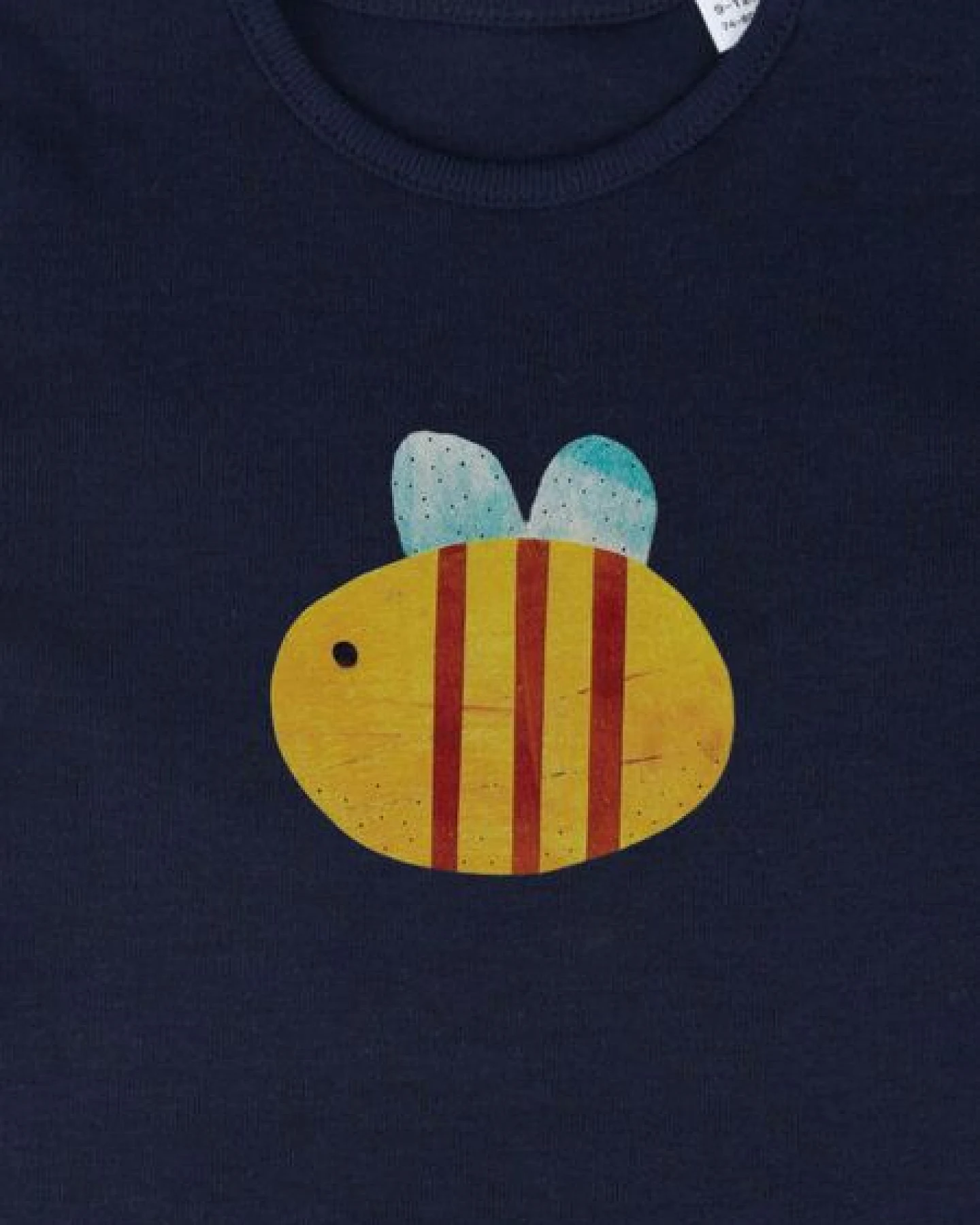MELAdi Kinder Baby - Body aus Biobaumwolle - Hummel auf Navy Blue – Ansicht 3