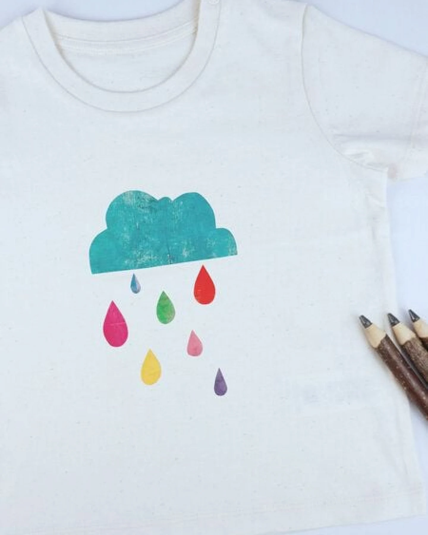MELAdi Kinder Baby - Shirt aus Biobaumwolle - Regenwolke auf Natural Raw – Ansicht 4
