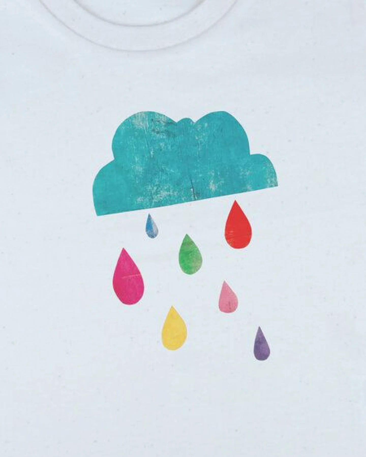 Meladi Kinder Baby-Shirt aus Biobaumwolle - Regenwolke auf Natural Raw – Ansicht 3