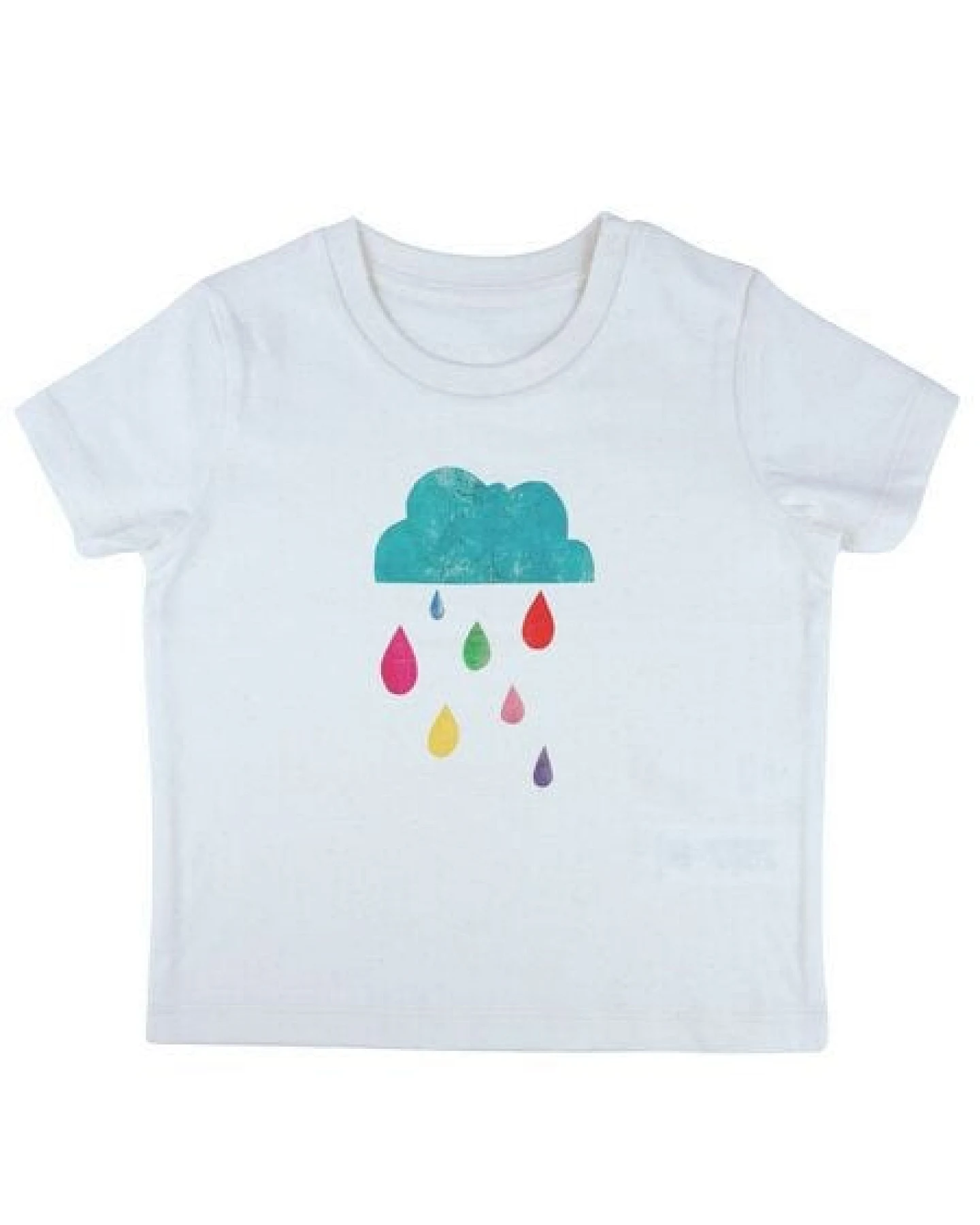 Meladi Kinder Baby-Shirt aus Biobaumwolle - Regenwolke auf Natural Raw – Ansicht 2